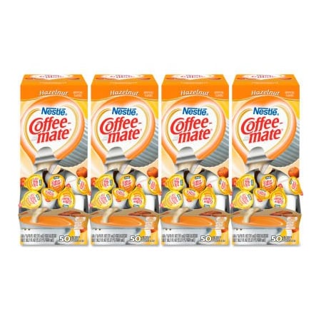 Nestle Coffee-mate  Liquid Coffee Creamer, Hazelnut, 0.38 oz Mini Cups, 200/Carton NES 35180